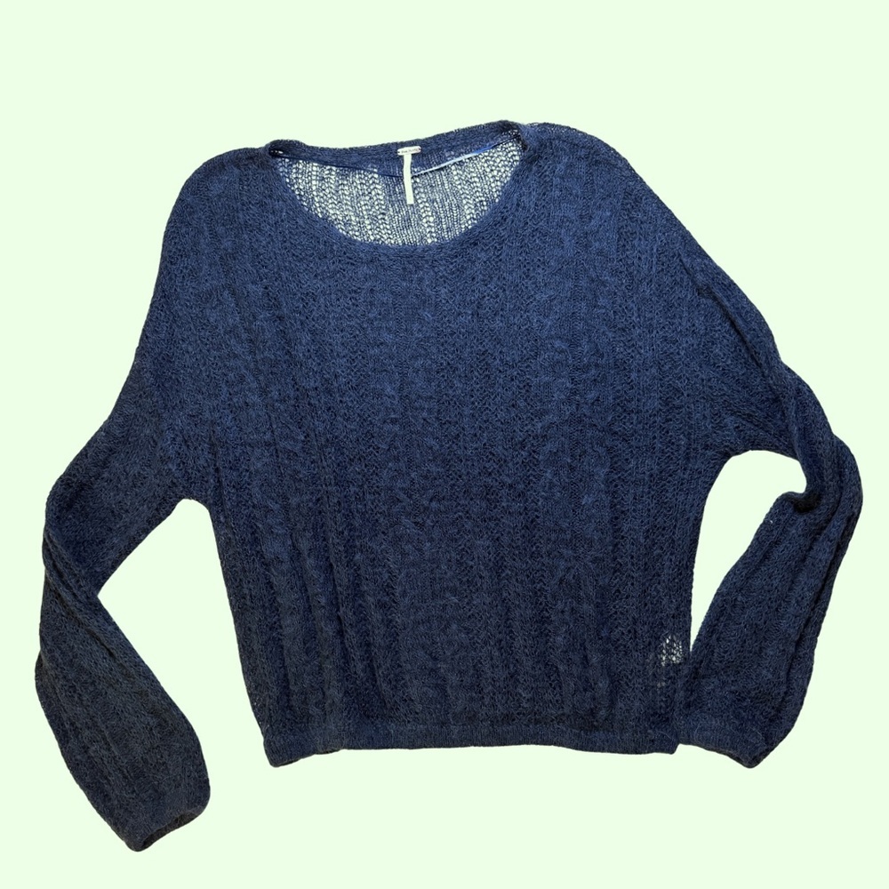 Free People Angel Pointelle cosmos combo Sheer Knit Sweater